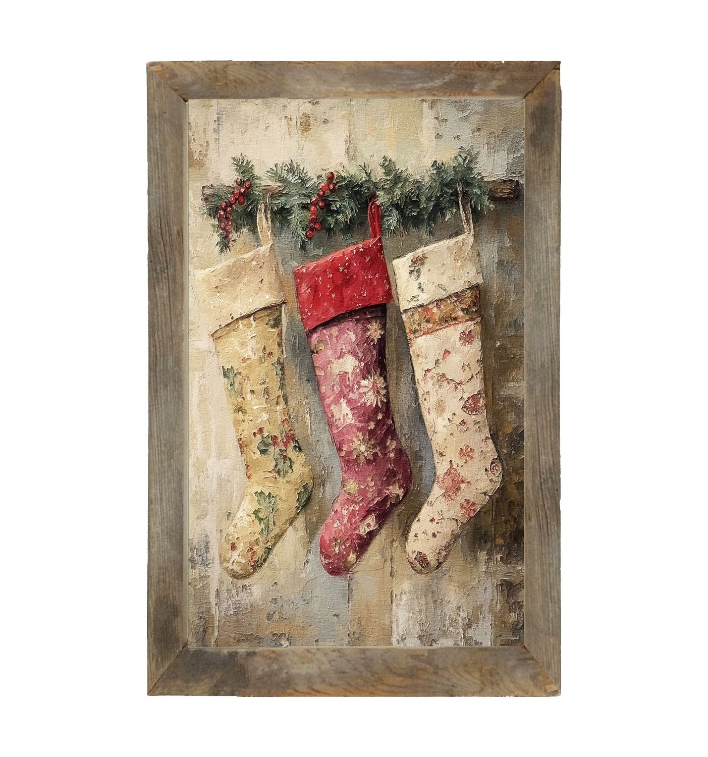 Picture, Floral Stockings 10x16