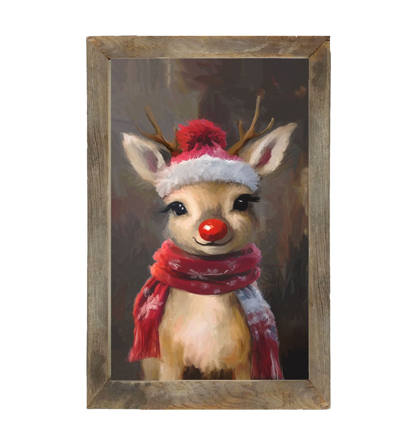 Picture, The Red Nosed Reindeer In Winter 10x16