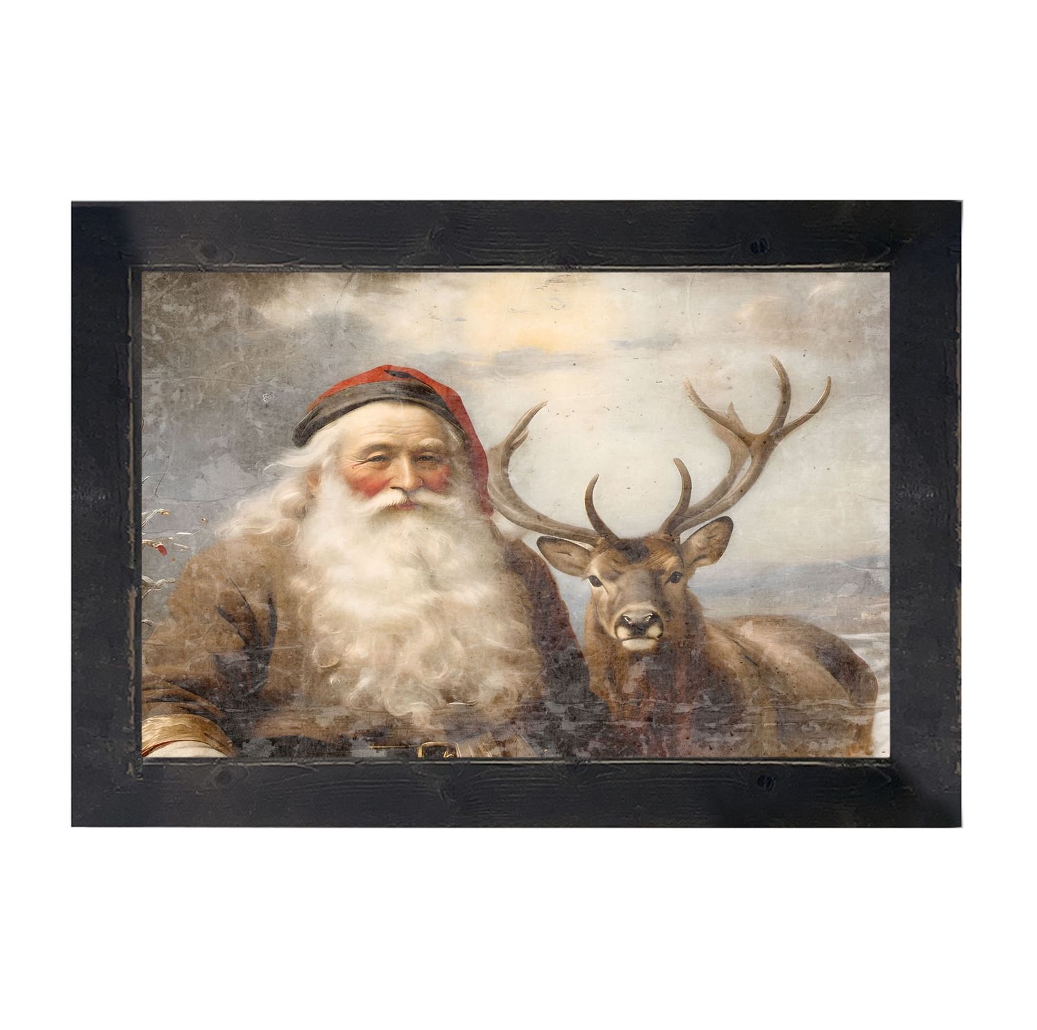 Picture, Reindeer w/Santa #2 10x16
