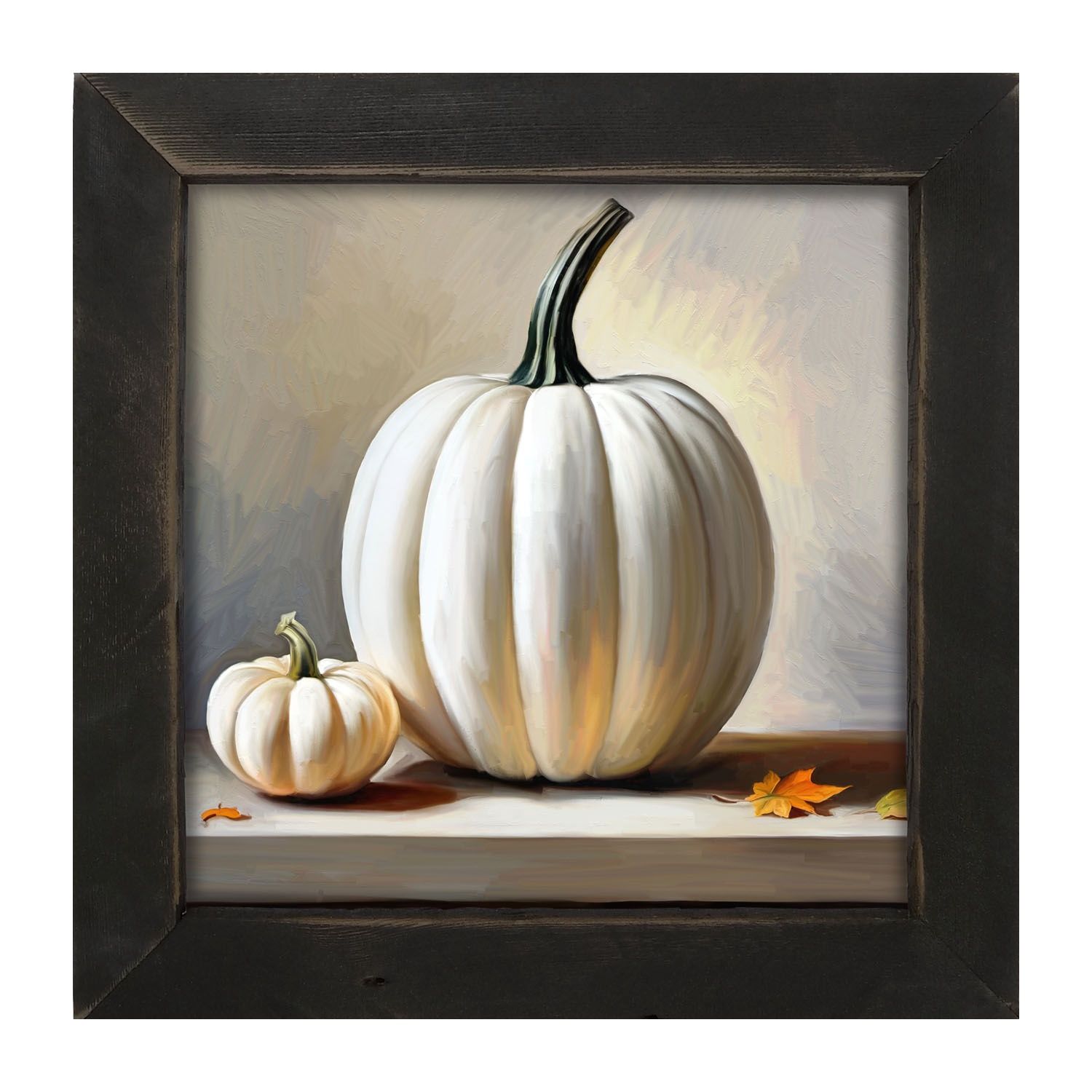 Picture, White Pumpkin on Table 14x14