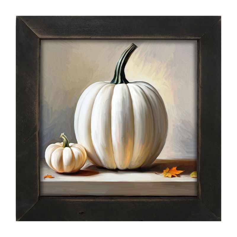 Picture, White Pumpkin on Table 14x14
