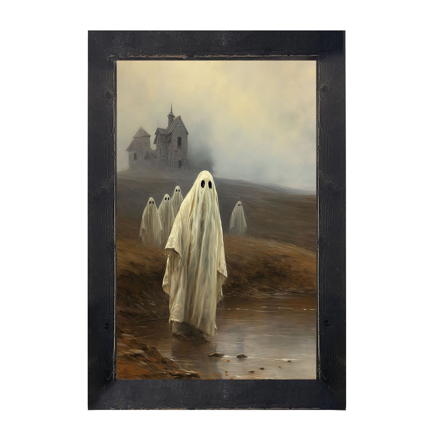 Picture, Ghosts in Front of Old House 10x16