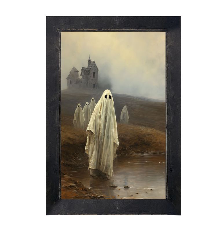 Picture, Ghosts in Front of Old House 10x16
