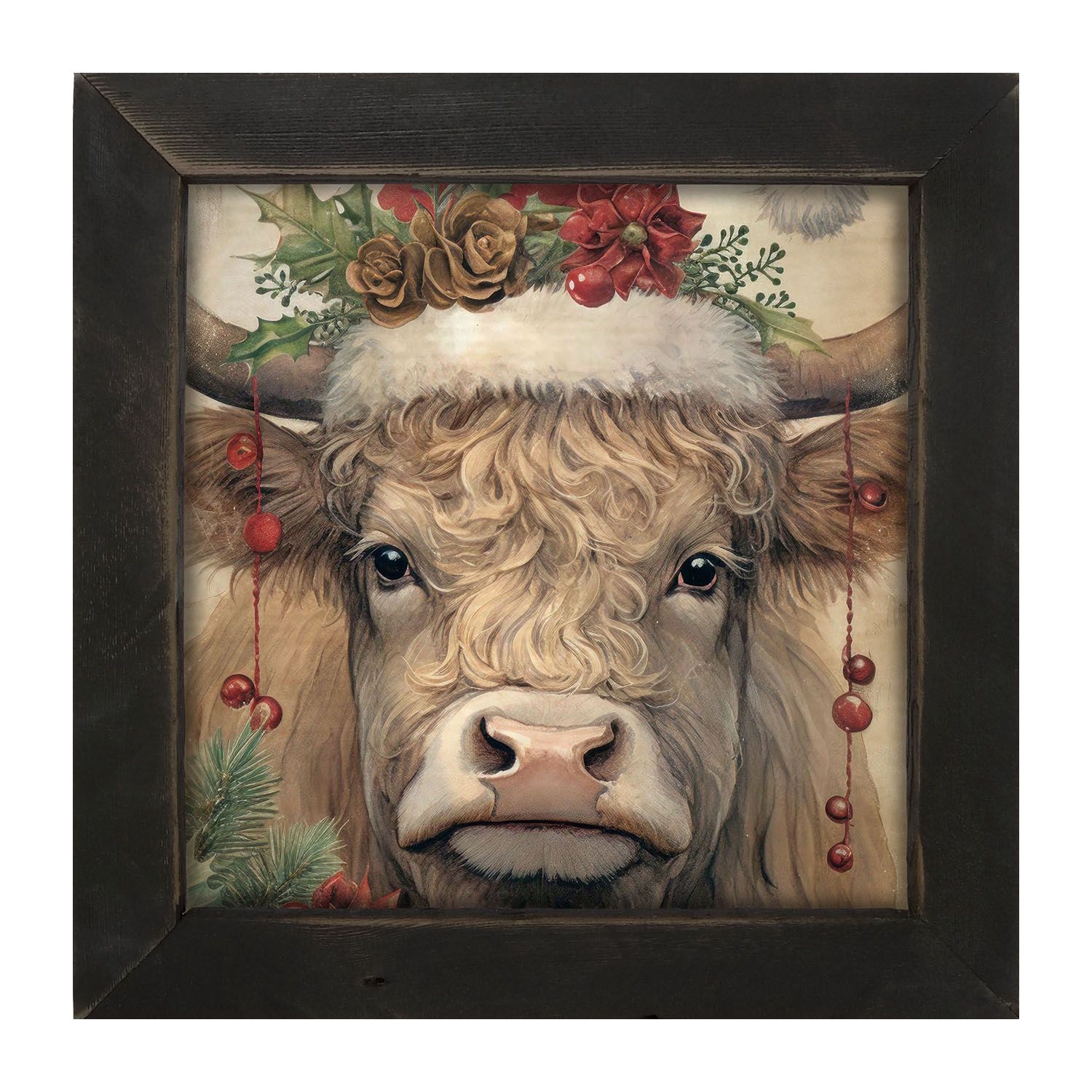 Picture, Christmas Cow 14x14