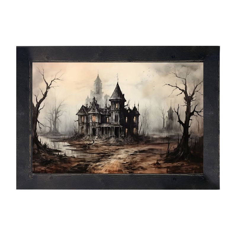 Picture, Ghostly House 10x18 Asst Blk/Wht
