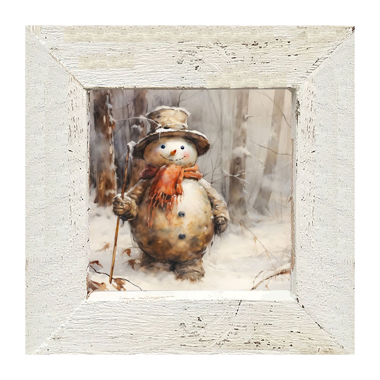 Picture, Rustic Snowman 8x8