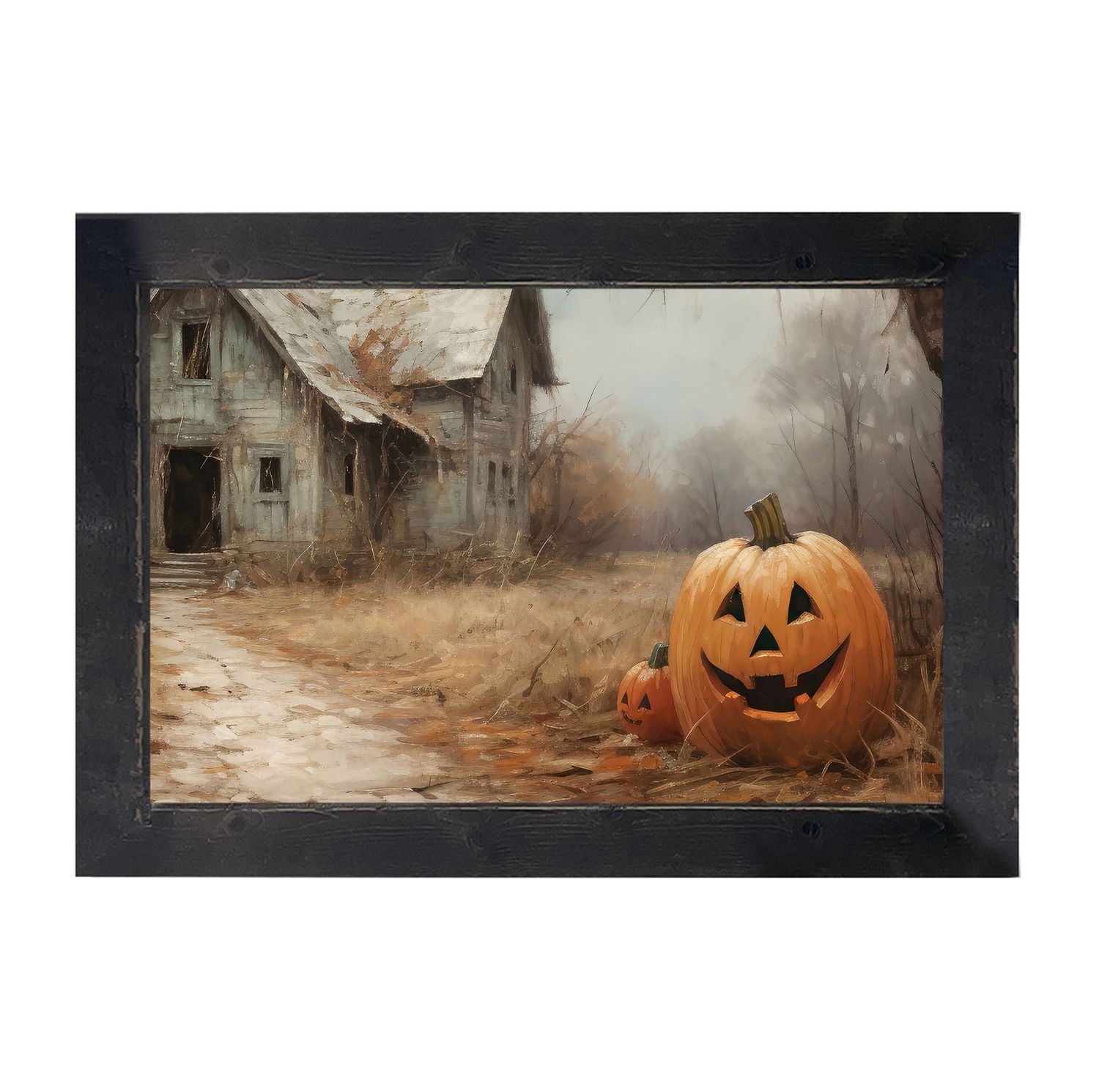 Picture, Abandoned House Jack O&#39;Lanterns 16x25