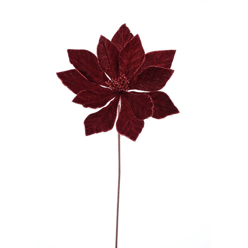 Poinsettia, 22" Burgundy Velvet