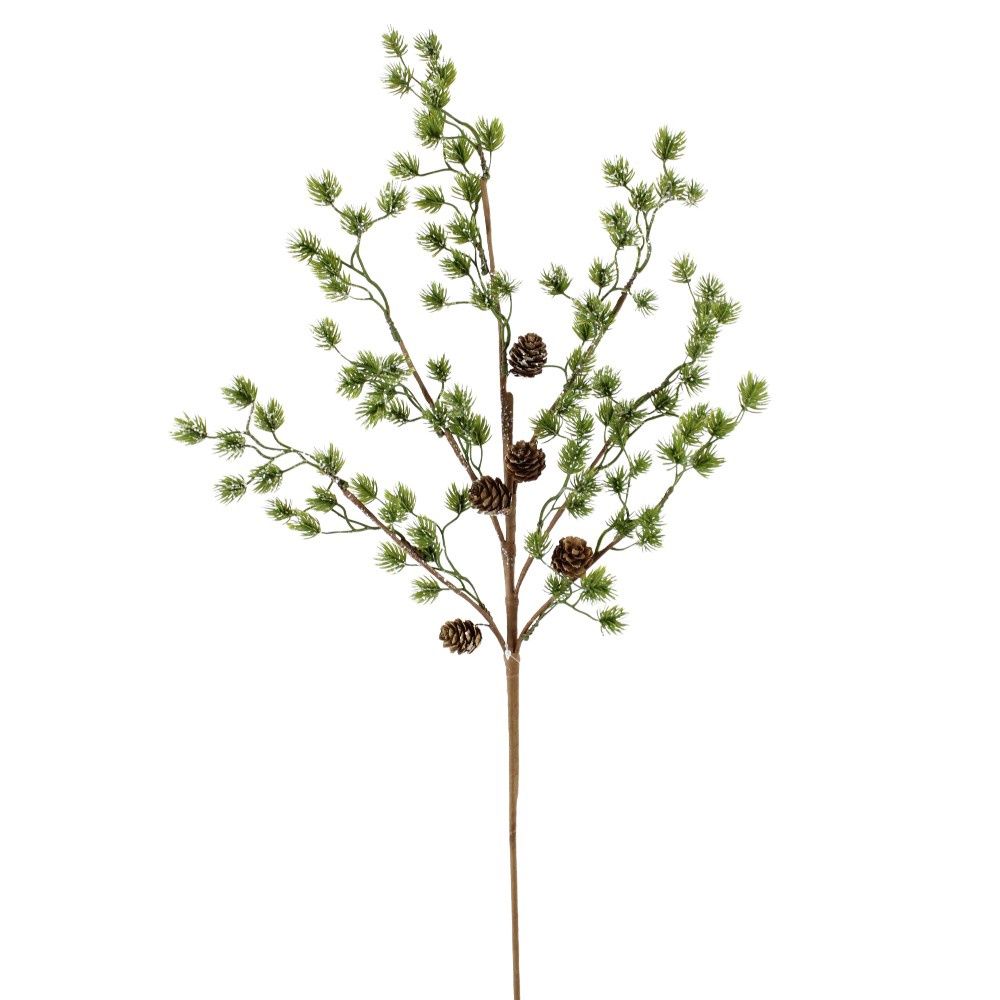 Spray, 27&quot; Natural Green Pine Cone