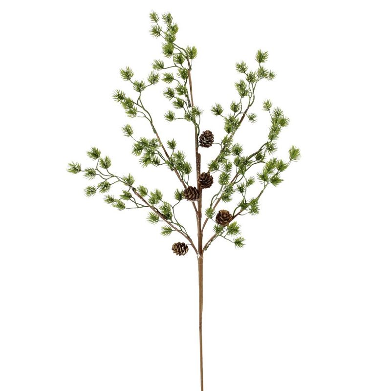 Spray, 27&quot; Natural Green Pine Cone