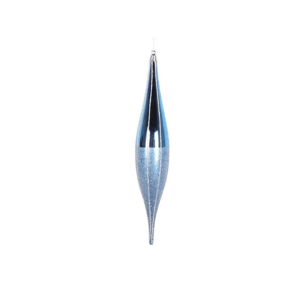 Ornament, 13" Iced Blue Finial