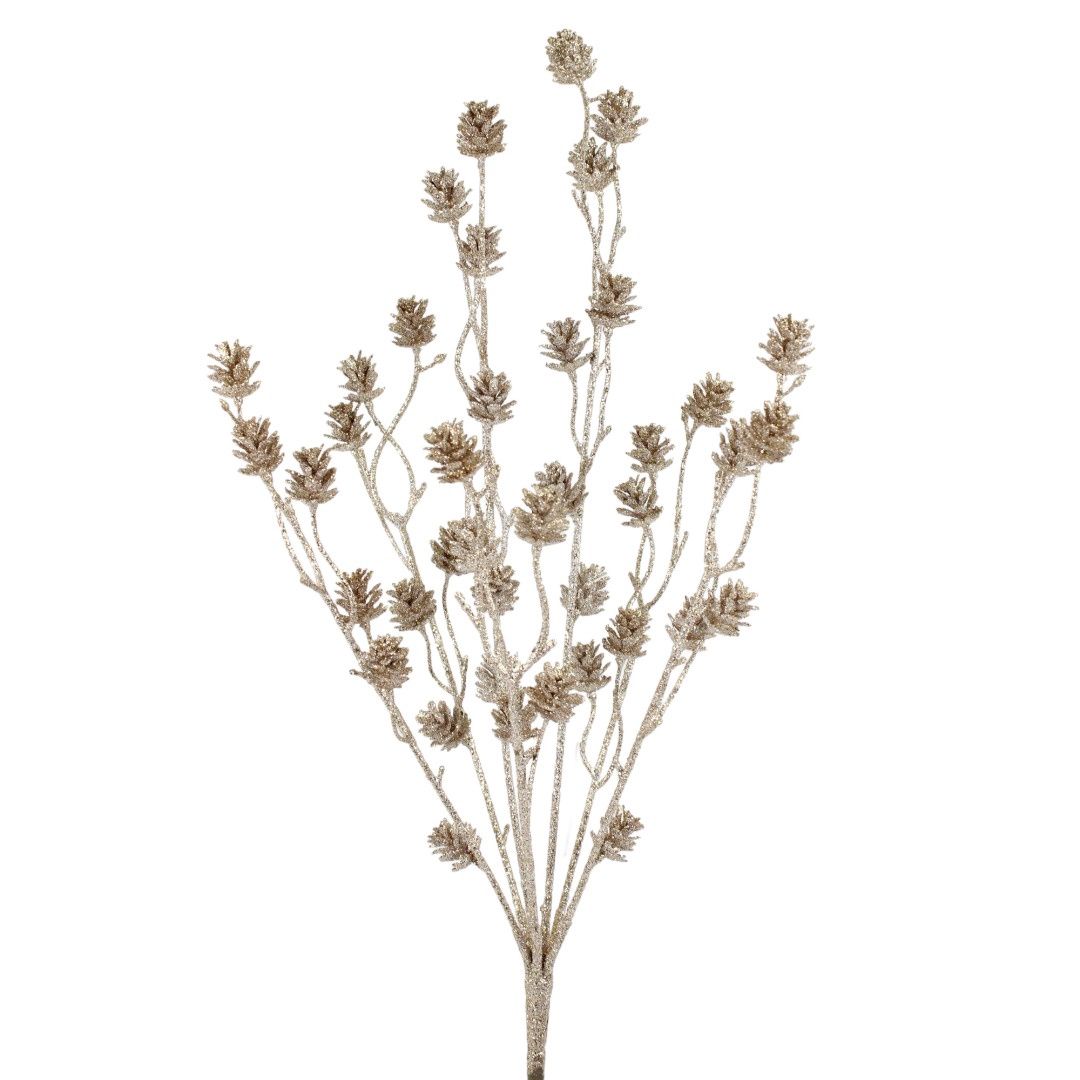 Bush, 24&quot; Natural Glitter Pinecone