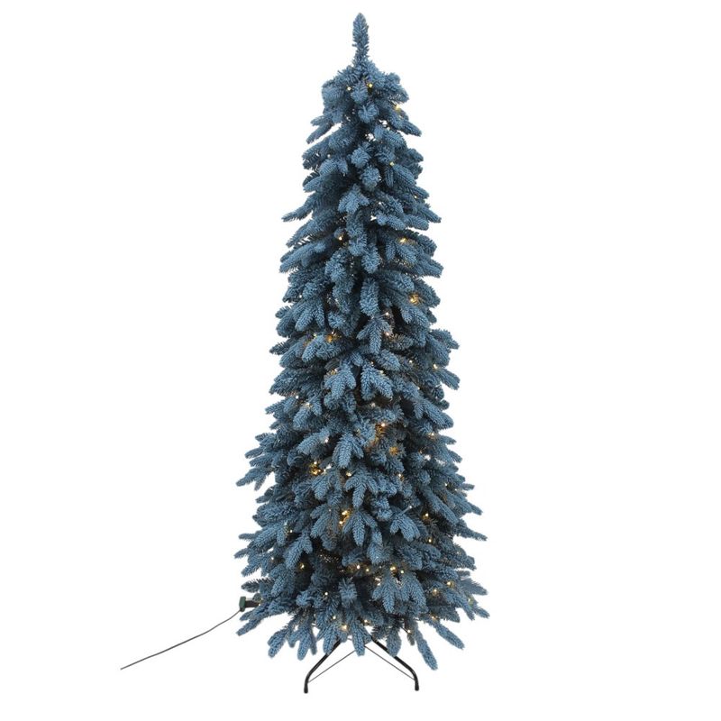 Tree, 7.5&#39; Navy Flocked Xmas Pre-Lit