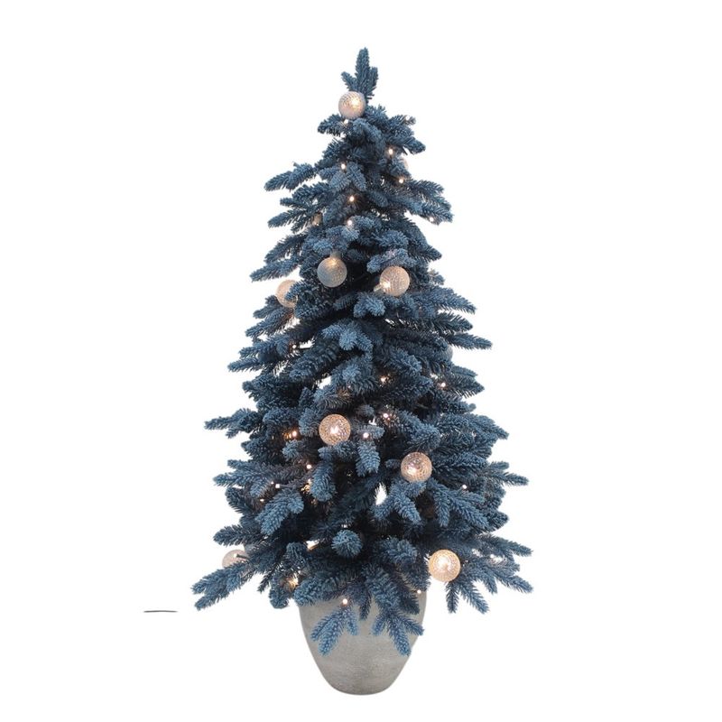 Tree, 4&#39; Navy Flocked Pre-Lit