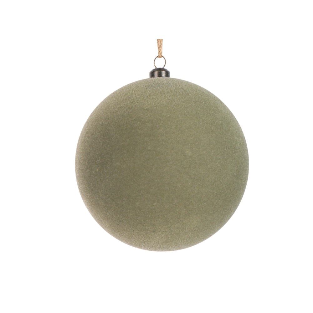 Ornament, 120MM Green Velvet Flocked Ball