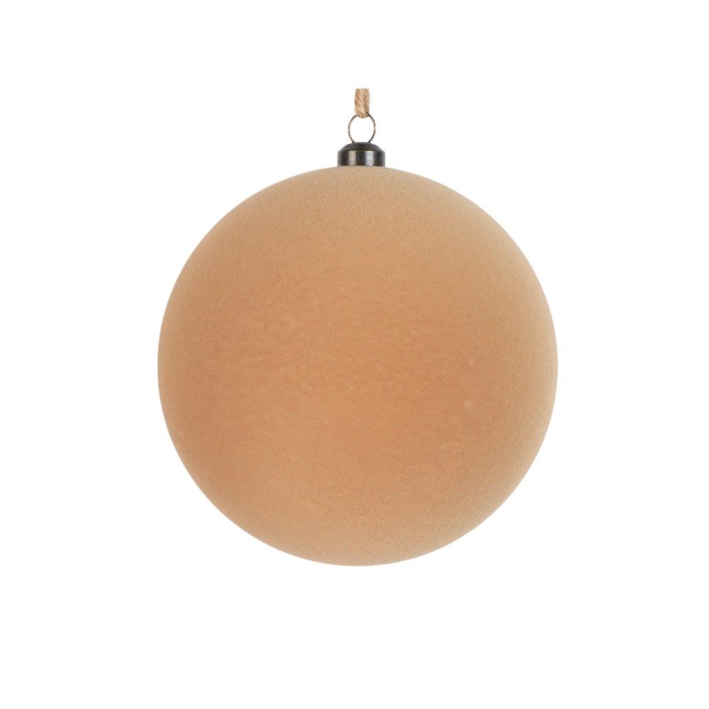 Ornament, 120MM Tan Velvet Flocked Ball
