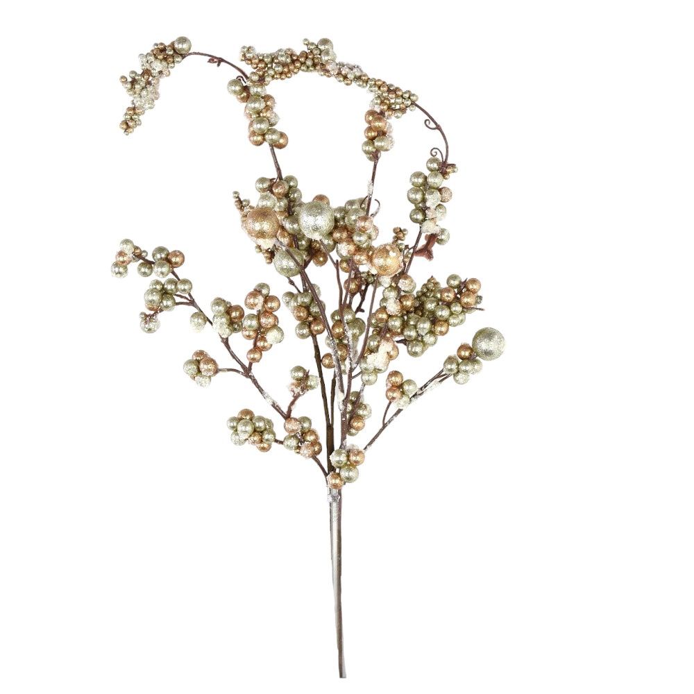 Spray, 18&quot; Platinum/Champagne Frosted Iced Dew Berry