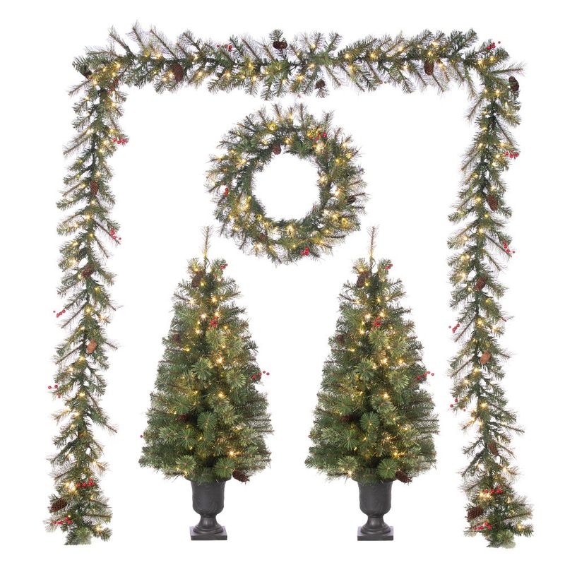 Mayfield Mix Pine Entry 5pc Set Pre-Lit