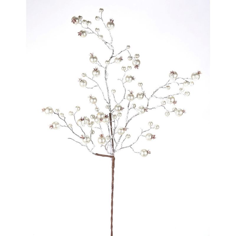 Spray, 38&quot; Pewter Gilded Frosted Crabapple