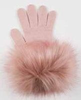 Women&#39;s Glove, Faux Fur Cuff Rose