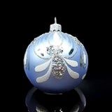Ornament, Baby Blue Blown Glass Bumble Bee Design
