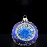 Ornament, Blue Blown Glass Blue Refractor