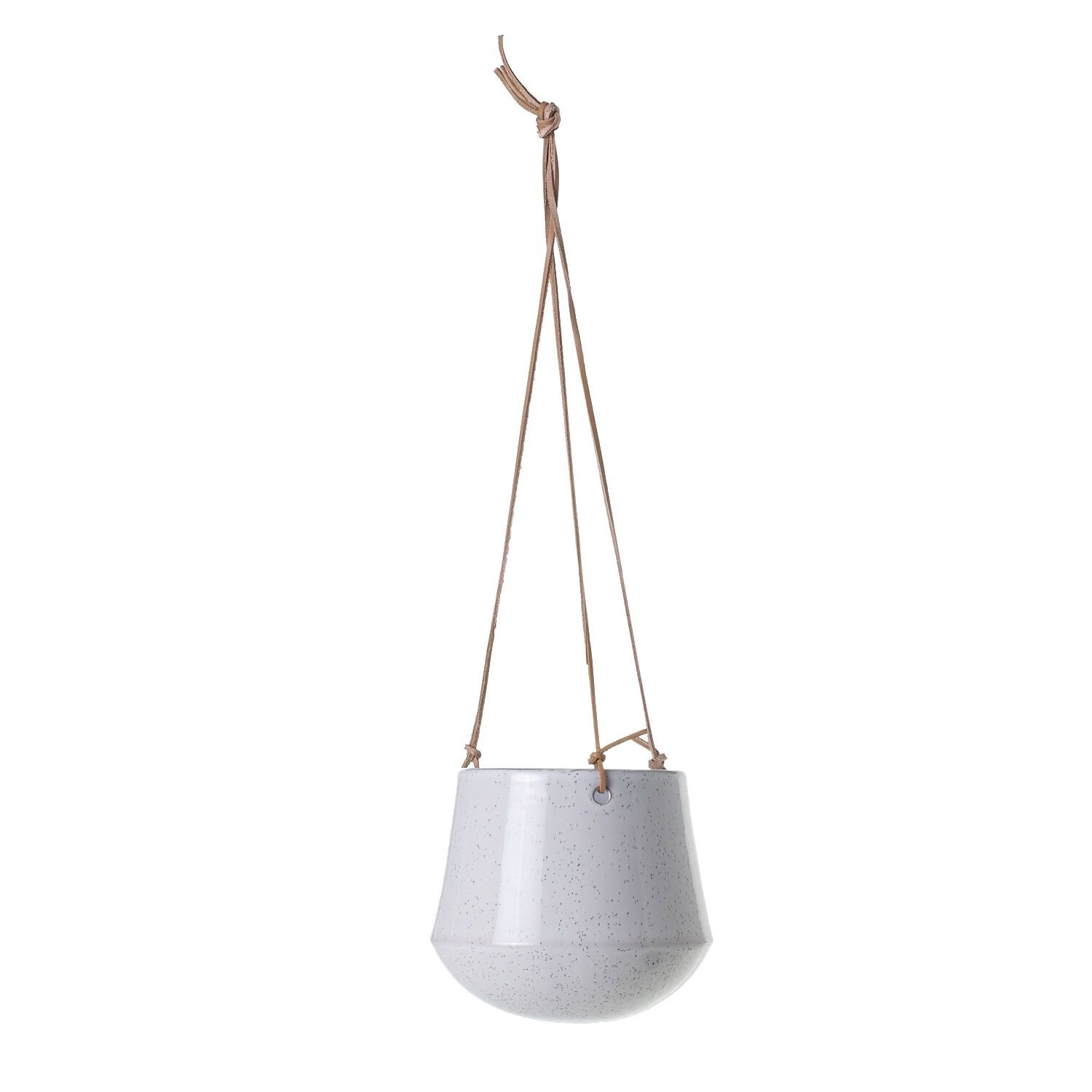 Pot, Kenzie Hanging 5.5"x6.7" Leather/Ceramic