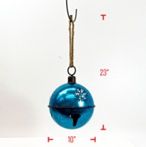 Bell, 13&quot; Blue Metal Christmas w/Snowflake Cutout