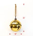Bell, 13&quot; Gold Metal Christmas w/Snowflake Cutout