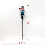 Yard Decor, Christmas Snowman w/Blue Solar Ball