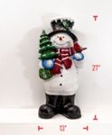 Snowman, 27&quot; Blue Mittens w/Cardinal
