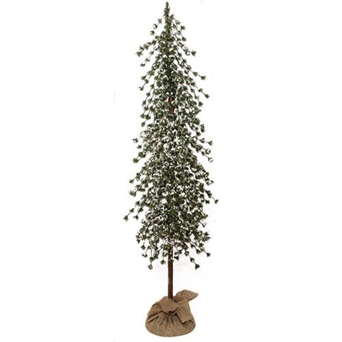 Tree, Glistening Snowy Mini Ming Pine w/Base 5&#39;
