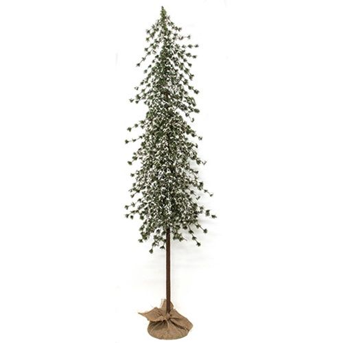 Tree, Glistening Snowy Mini Ming Pine w/Base 6&#39;