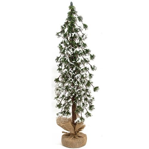 Tree, Glistening Snowy Mini Ming Pine w/Base 24&quot;