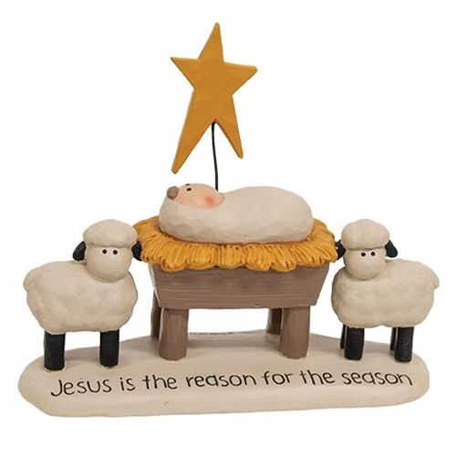 Nativity, Holy Family w/Sheep 4&quot;x5&quot;