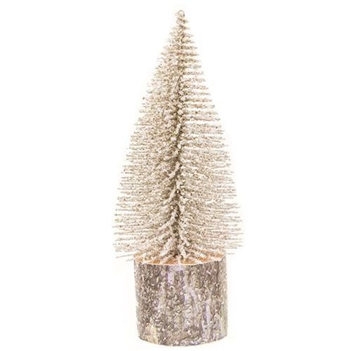 Tree, Champagne Glitter Bottle Brush on Base 8"