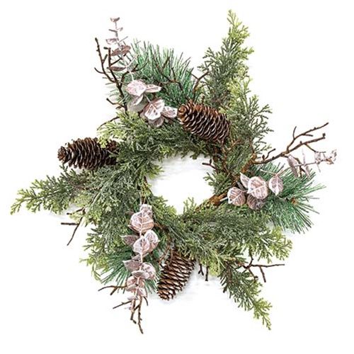 Candle Ring, Icy Woodland Pine &amp; Eucalyptus 3.5"