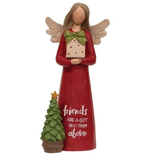 Angel, Friends are a Gift Xmas 5" Red