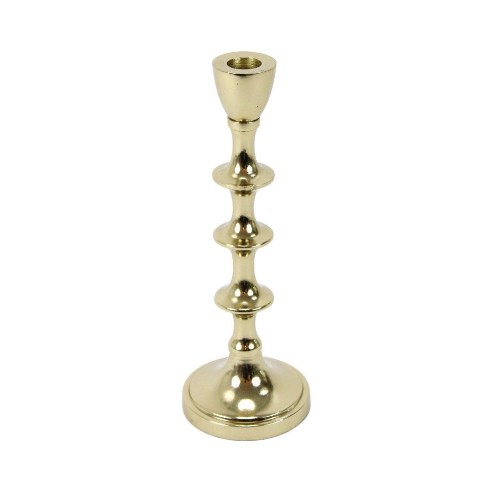 Candle Holder, 10&quot; Gold Aluminum