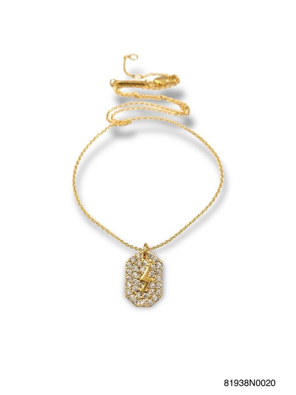 Necklace, Penelope Lightning Bolt Gold