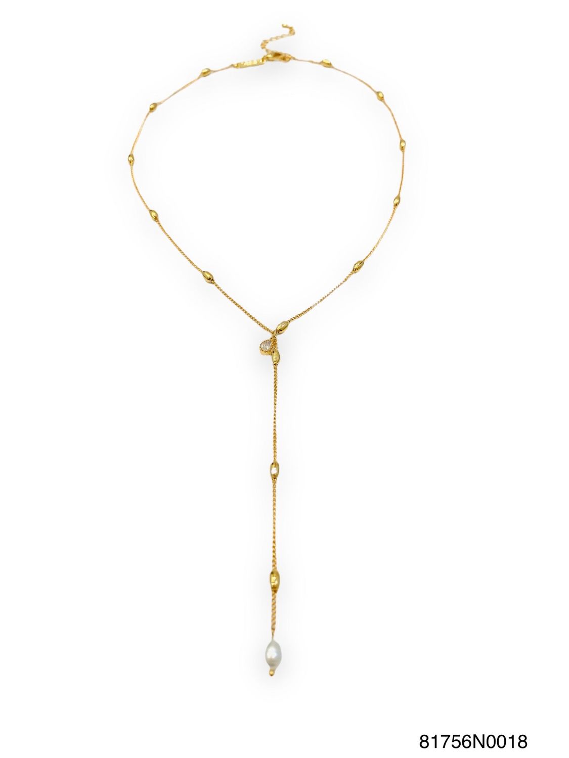 Necklace, Sara &quot;Y&quot; Gold