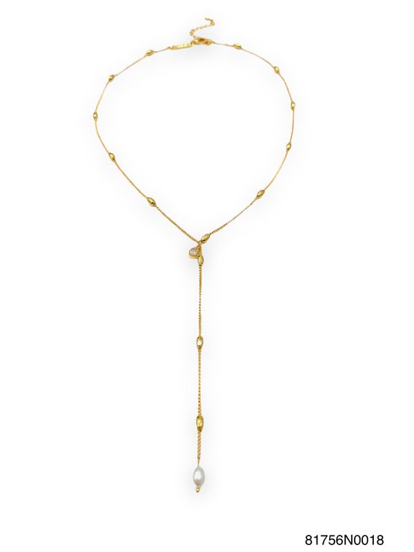 Necklace, Sara &quot;Y&quot; Gold