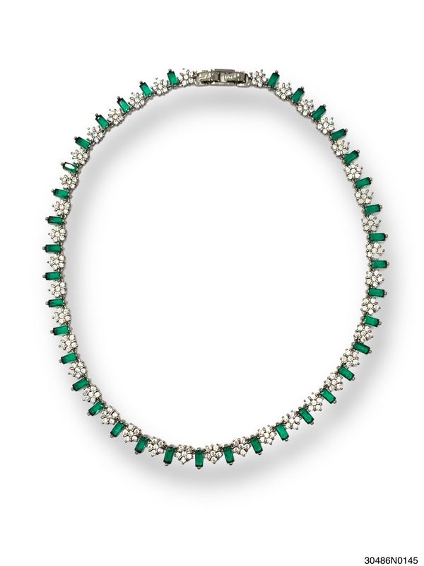 Necklace, Theia Short Blue Sapphire/Emerald