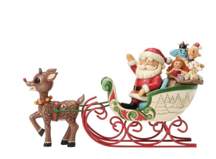 Jim Shore, Rudolph &amp; Santa in Sled