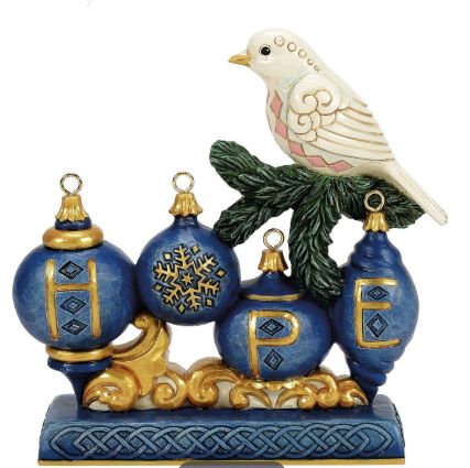 Jim Shore, Blue/Gold Hope w/Dove