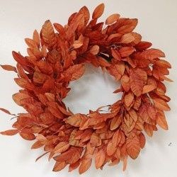 Wreath, 28&quot; Orange Bay Leaf
