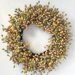 Wreath, 26&quot; Orange/Green Berry