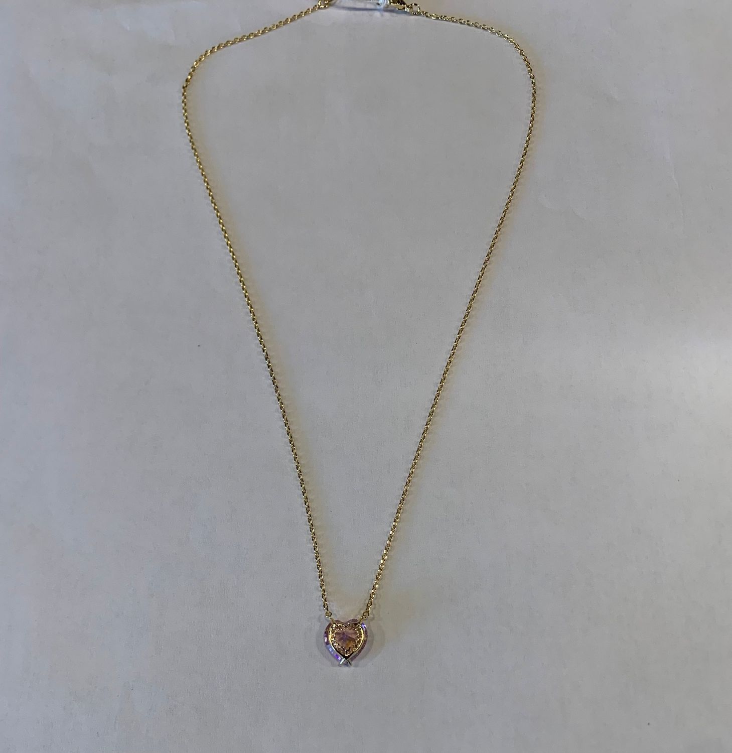Necklace, Ava Heart  short 4 Asst (Available in Pink,  Lt. Blue,  Jet &amp;  Emerald)