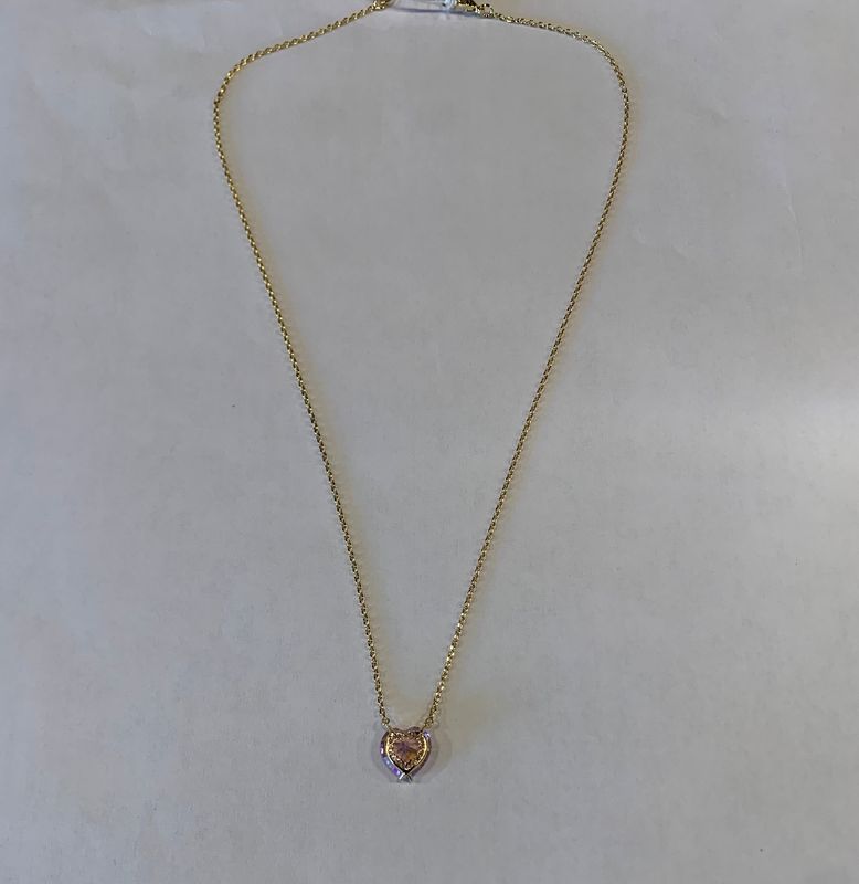 Necklace, Ava Heart  short 4 Asst (Available in Pink,  Lt. Blue,  Jet &amp;  Emerald)