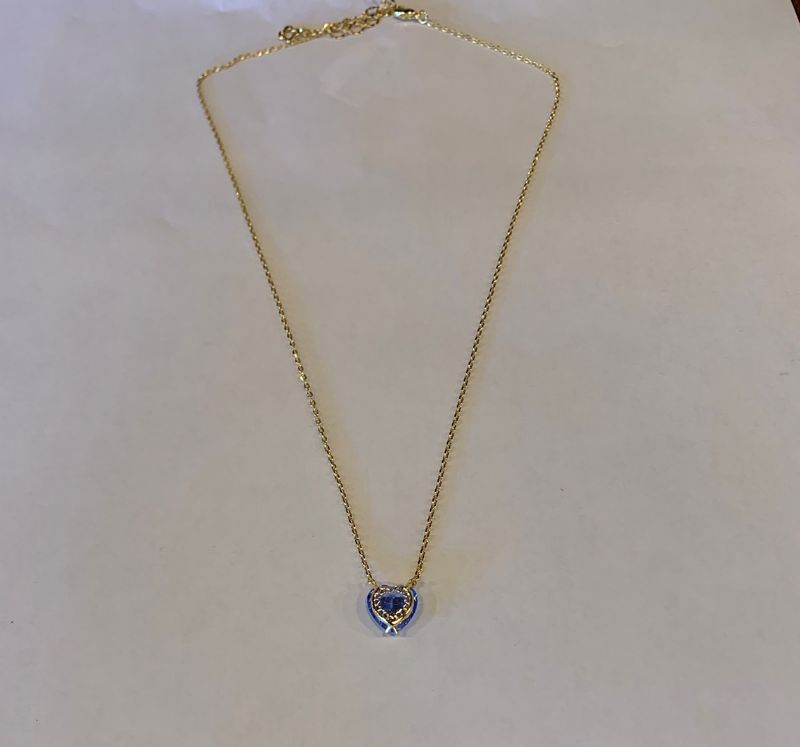 Necklace, Ava Heart  short 4 Asst (Available in Pink,  Lt. Blue,  Jet &amp;  Emerald)